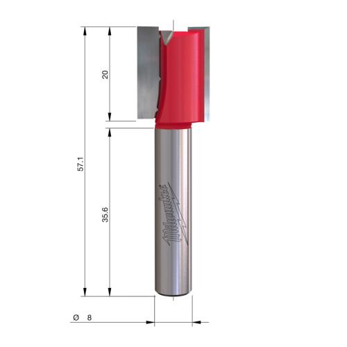 Milwaukee HM-Nutfräser S8 Ø16x57.2/20mm